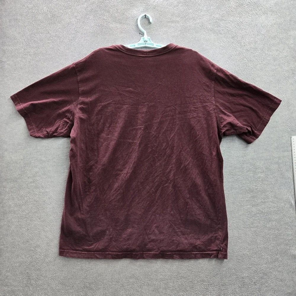 Carhartt Men Shirt XL Red K87 Long‎ Sleeve Pocket Shirt Logo Short